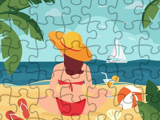 Summer Beach Jigsaw - browser game screenshot