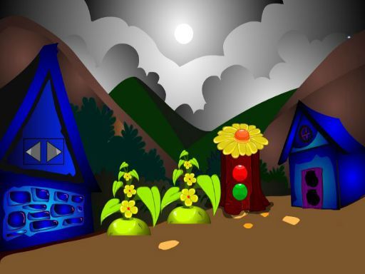 Blue house bird escape - browser game screenshot