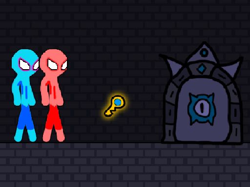 Red and Blue Stickman Rope - browser game screenshot