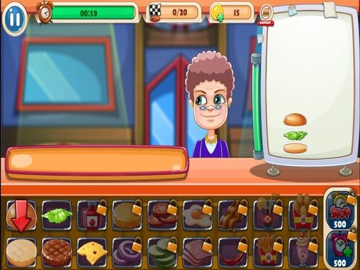 Funny Burger Shop - browser game screenshot