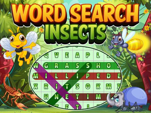 Word Search Insects - browser game screenshot