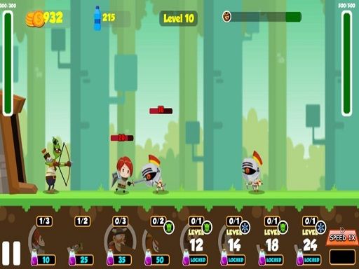 Castle Defense Battle Heroes - browser game screenshot