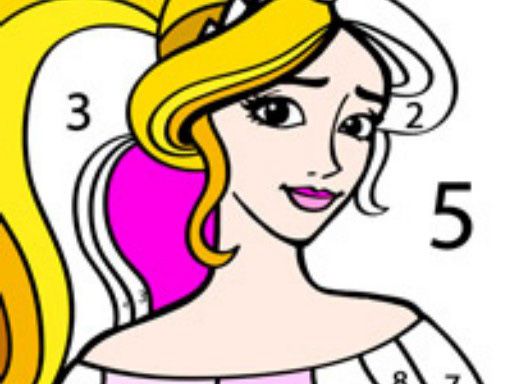 Princess Color Number - browser game screenshot