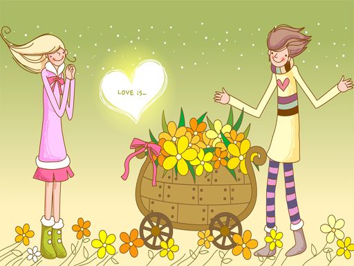 Love Couple Slide - browser game screenshot