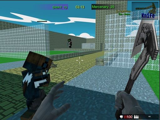 Pixel Fps SWAT Command blocky combat - browser game screenshot
