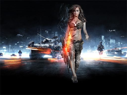 Girls Soldiers Slide - browser game screenshot