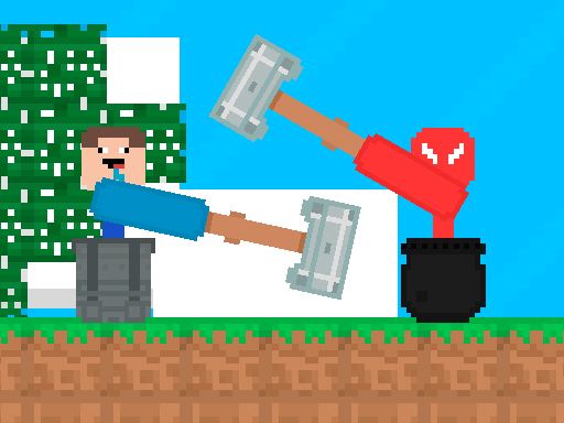 Stickman vs Noob Hammer - browser game screenshot
