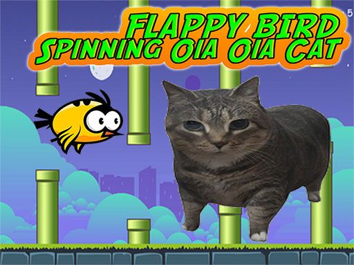 Flappy Bird Spinning oia oia Cat - browser game screenshot