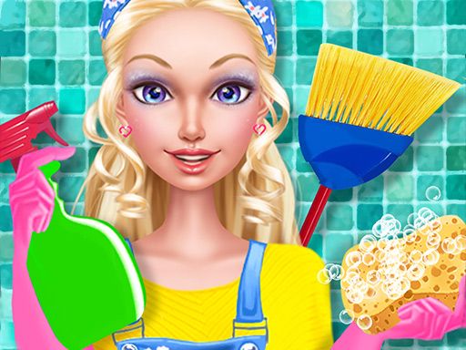 Fashion Doll House Cleaning - browser game screenshot