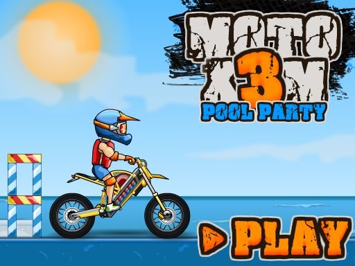 Moto X3M Pool Party - browser game screenshot