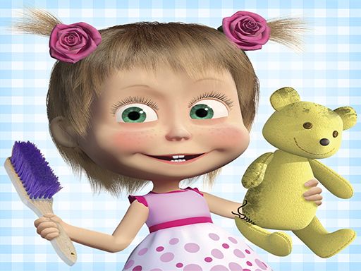Masha and the Bear: House Cleaning - browser game screenshot