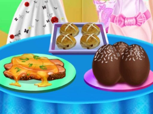 Sisters Happy Easter Delicious Food 2 - browser game screenshot