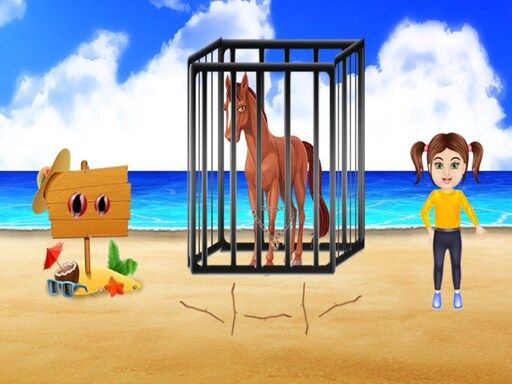 Beach Horse Escape - browser game screenshot
