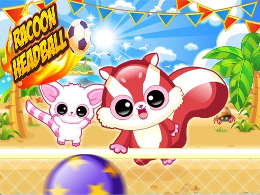 Racoon Headball - browser game screenshot