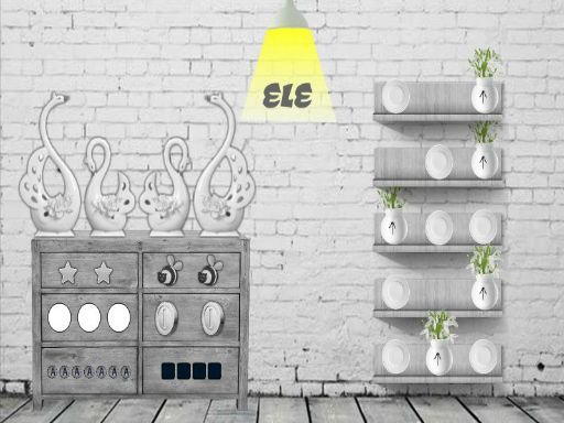 Black and white House Escape - browser game screenshot