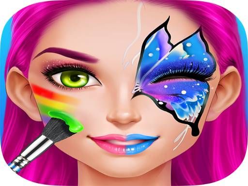 Face Paint Costume Party Girls Salon - browser game screenshot