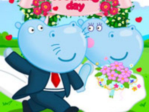 Hippo Wedding Party - browser game screenshot