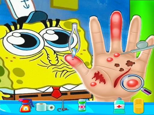 Spongebob Hand Doctor Game Online - Hospital Surge - browser game screenshot