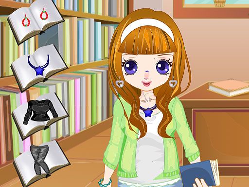 Library Girl Dressup - browser game screenshot