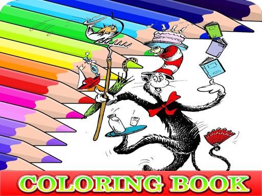 Coloring Book for Cat In The Hat Coloring Book for Cat In The Hat - browser game screenshot