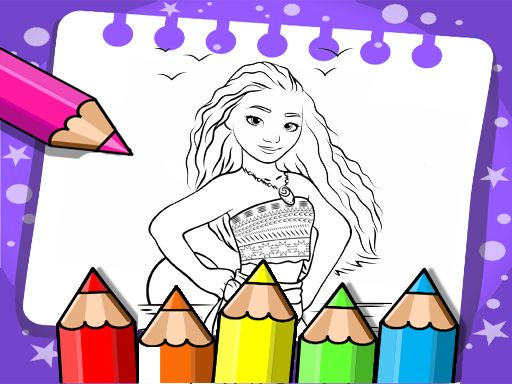 Moana Coloring Book - browser game screenshot