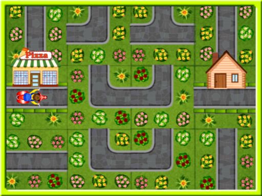 Pizza Delivery Puzzles Pizza Delivery Puzzles - browser game screenshot