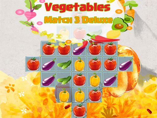 Vegetables Match 3 Deluxe - browser game screenshot