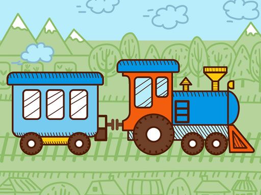 Trains For Kids Coloring - browser game screenshot