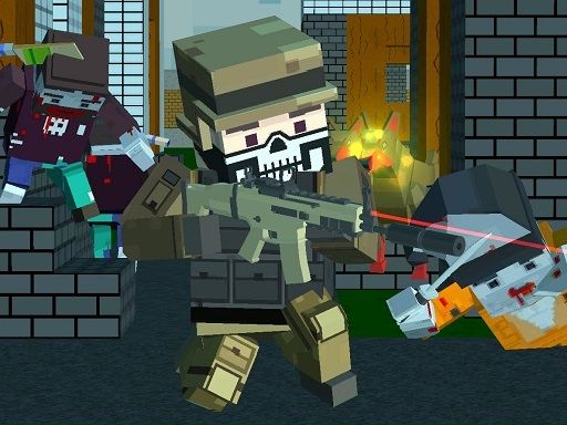 Pixel shooter zombie Multiplayer - browser game screenshot
