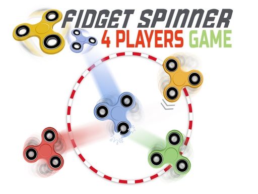 Fidget spinner: 4 players game - browser game screenshot