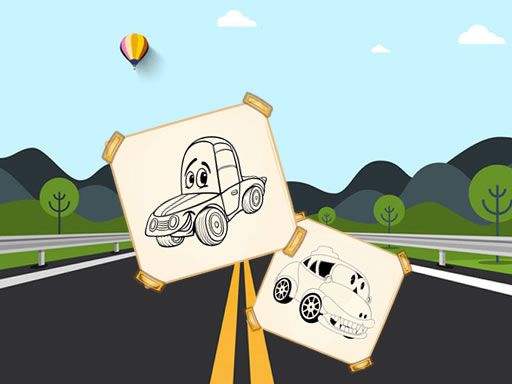 Funny Cars For Kids Coloring - browser game screenshot