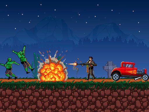 Drive or Die - Zombie Pixel Earn to Epic Racing - browser game screenshot