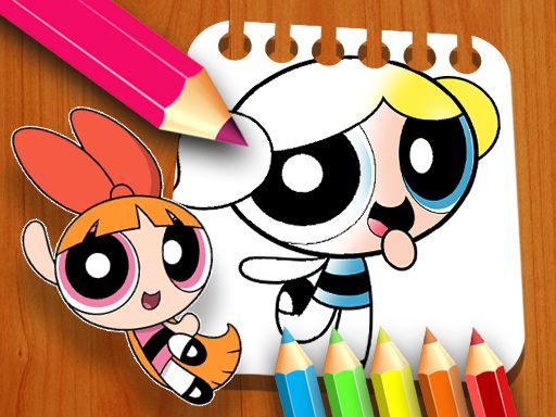 The Powerpuff Girls Coloring Book - browser game screenshot