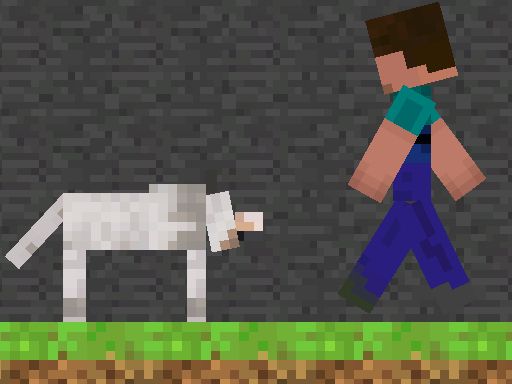 Steve and Wolf - browser game screenshot