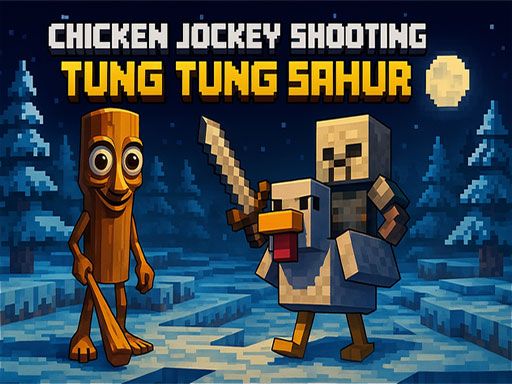 Chicken Jockey Shooting Tung Tung Sahur - browser game screenshot