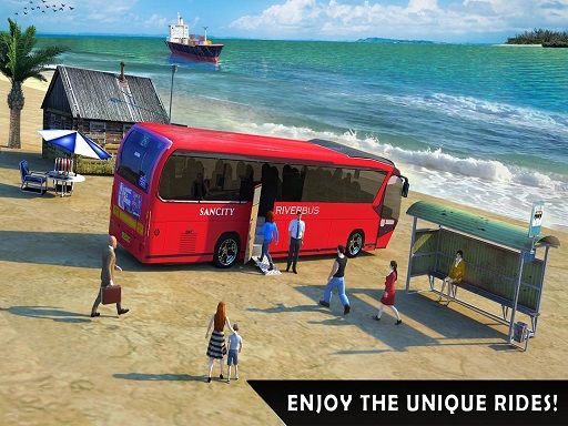Floating Water Surface Bus Racing Game - browser game screenshot