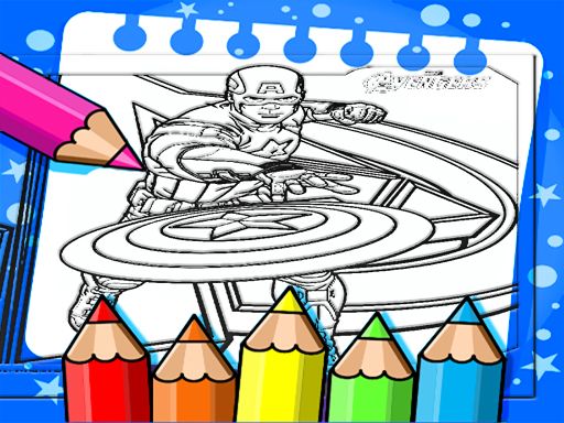 Captain America Coloring - browser game screenshot