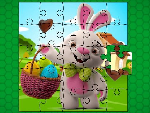 Easter Bunny Eggs Jigsaw Easter Bunny Eggs Jigsaw - browser game screenshot
