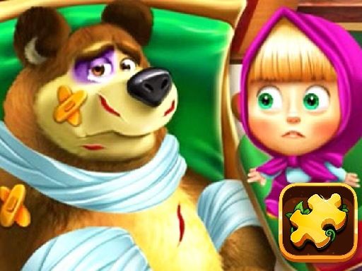 Masha and the Bear Jigsaw  - browser game screenshot