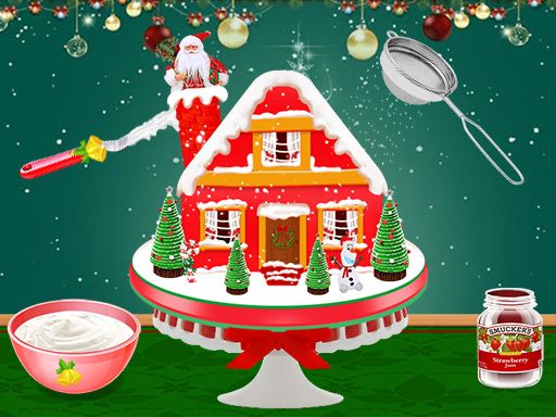 Xmas Gingerbread House Cake - browser game screenshot