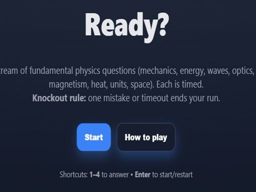 Basic Physics Single Choice - browser game screenshot