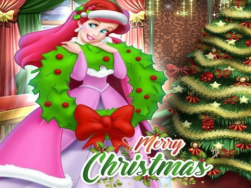 Ariel The Little Mermaid Christmas Dres Up - browser game screenshot