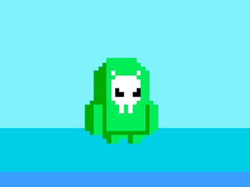 green alien fall guys - browser game screenshot