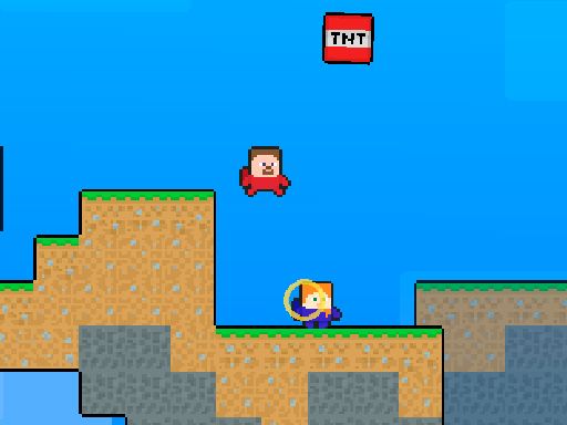 Steve vs Alex Rocketman - browser game screenshot