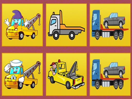 Tow Trucks Memory - browser game screenshot