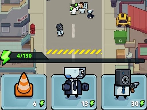 Toilet Fight Police vs Zombie - browser game screenshot