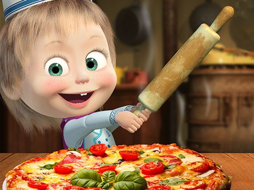 Masha And The Bear Pizzeria Game - browser game screenshot