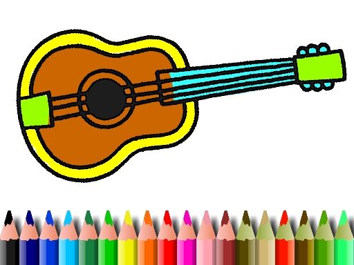 BTS Music Instrument Coloring Book - browser game screenshot
