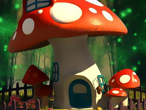 Funny Mushroom Houses Jigsaw Funny Mushroom Houses Jigsaw - browser game screenshot