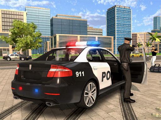 Cartoon Police Car Slide - browser game screenshot